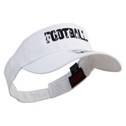 Football Word Silhouette Embroidered Cotton Twill Sun Visor - White OSFM