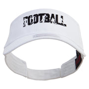 Football Word Silhouette Embroidered Cotton Twill Sun Visor - White OSFM