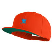 Cyberpunk Skull Embroidered Wool Blend Prostyle Snapback Cap - Orange OSFM