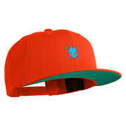 Cyberpunk Skull Embroidered Wool Blend Prostyle Snapback Cap - Orange OSFM