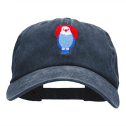 Patriotic Eagle Motif Embroidered Unstructured Cotton Cap