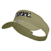 Football Word Silhouette Embroidered Cotton Twill Sun Visor - Khaki OSFM