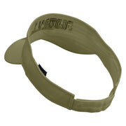 Football Word Silhouette Embroidered Cotton Twill Sun Visor - Khaki OSFM