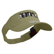 Football Word Silhouette Embroidered Cotton Twill Sun Visor - Khaki OSFM