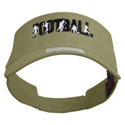 Football Word Silhouette Embroidered Cotton Twill Sun Visor - Khaki OSFM