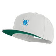 Cyberpunk Skull Embroidered Wool Blend Prostyle Snapback Cap - White OSFM