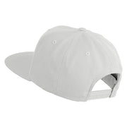 Cyberpunk Skull Embroidered Wool Blend Prostyle Snapback Cap - White OSFM