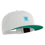 Cyberpunk Skull Embroidered Wool Blend Prostyle Snapback Cap - White OSFM