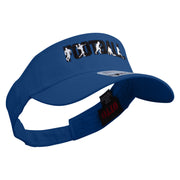 Football Word Silhouette Embroidered Cotton Twill Sun Visor - Royal OSFM