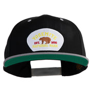 Yosemite National Park Patched Classic Snapback Wool Blend 2 Tone Cap - Black-Silver OSFM
