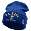 Licensed US Navy CPO Retired Military Embroidered Long Beanie Made in USA