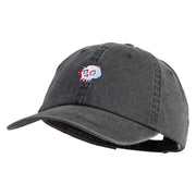 Glitch Skull Embroidered Unstructured Pigment Dyed Cotton Cap - Black OSFM