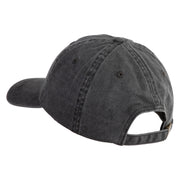 Glitch Skull Embroidered Unstructured Pigment Dyed Cotton Cap - Black OSFM