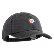 Glitch Skull Embroidered Unstructured Pigment Dyed Cotton Cap - Black OSFM