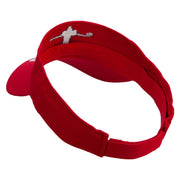 Football Showboat Embroidered Cotton Twill Sun Visor - Red OSFM