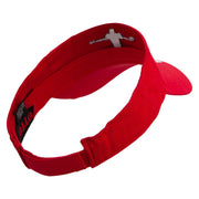 Football Showboat Embroidered Cotton Twill Sun Visor - Red OSFM