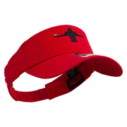 Football Showboat Embroidered Cotton Twill Sun Visor - Red OSFM