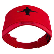 Football Showboat Embroidered Cotton Twill Sun Visor - Red OSFM