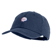 Glitch Skull Embroidered Unstructured Pigment Dyed Cotton Cap - Navy OSFM