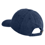 Glitch Skull Embroidered Unstructured Pigment Dyed Cotton Cap - Navy OSFM