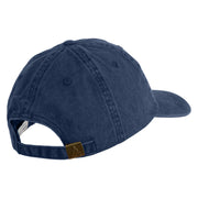 Glitch Skull Embroidered Unstructured Pigment Dyed Cotton Cap - Navy OSFM