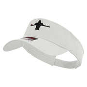 Football Showboat Embroidered Cotton Twill Sun Visor - White OSFM