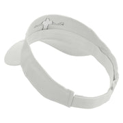 Football Showboat Embroidered Cotton Twill Sun Visor - White OSFM