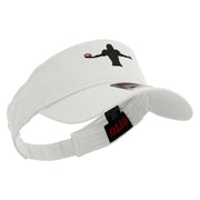 Football Showboat Embroidered Cotton Twill Sun Visor - White OSFM