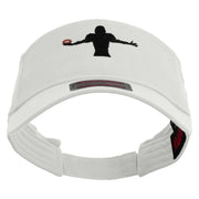 Football Showboat Embroidered Cotton Twill Sun Visor - White OSFM