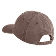 Glitch Skull Embroidered Unstructured Pigment Dyed Cotton Cap - Brown OSFM
