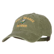 US Navy Seabee Retired Military Embroidered Washed Cotton Twill Cap