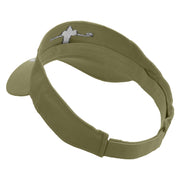 Football Showboat Embroidered Cotton Twill Sun Visor - Khaki OSFM