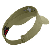 Football Showboat Embroidered Cotton Twill Sun Visor - Khaki OSFM