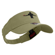 Football Showboat Embroidered Cotton Twill Sun Visor - Khaki OSFM