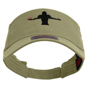 Football Showboat Embroidered Cotton Twill Sun Visor - Khaki OSFM