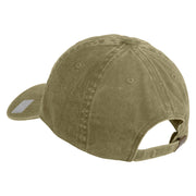 US Navy Seabee Retired Military Embroidered Washed Solid Pigment Dyed Cotton Twill Brass Buckle Cap - Khaki OSFM