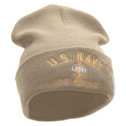 Licensed US Navy CPO Retired Military Embroidered Long Beanie Made in USA