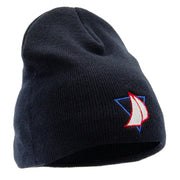 Yacht Racing Embroidered 8 Inch Knitted Short Beanie