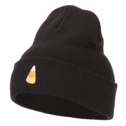 Candy Corn Embroidered Long Beanie