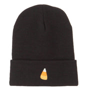 Candy Corn Embroidered Long Beanie