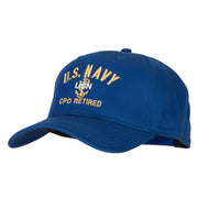 US Navy CPO Retired Military Embroidered Solid Cotton Pro Style Cap