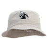 Football Runing Back Embroidered Washed Bucket Hats - Beige M-L