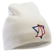 Yacht Racing Embroidered 8 Inch Knitted Short Beanie