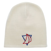 Yacht Racing Embroidered 8 Inch Knitted Short Beanie