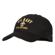 US Navy CPO Retired Military Embroidered Solid Cotton Pro Style Cap