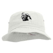 Football Runing Back Embroidered Washed Bucket Hats - White M-L