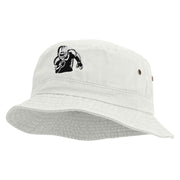 Football Runing Back Embroidered Washed Bucket Hats - White M-L