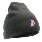 Yacht Racing Embroidered 8 Inch Knitted Short Beanie