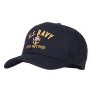 US Navy CPO Retired Military Embroidered Solid Cotton Pro Style Cap