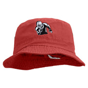 Football Runing Back Embroidered Washed Bucket Hats - Red M-L